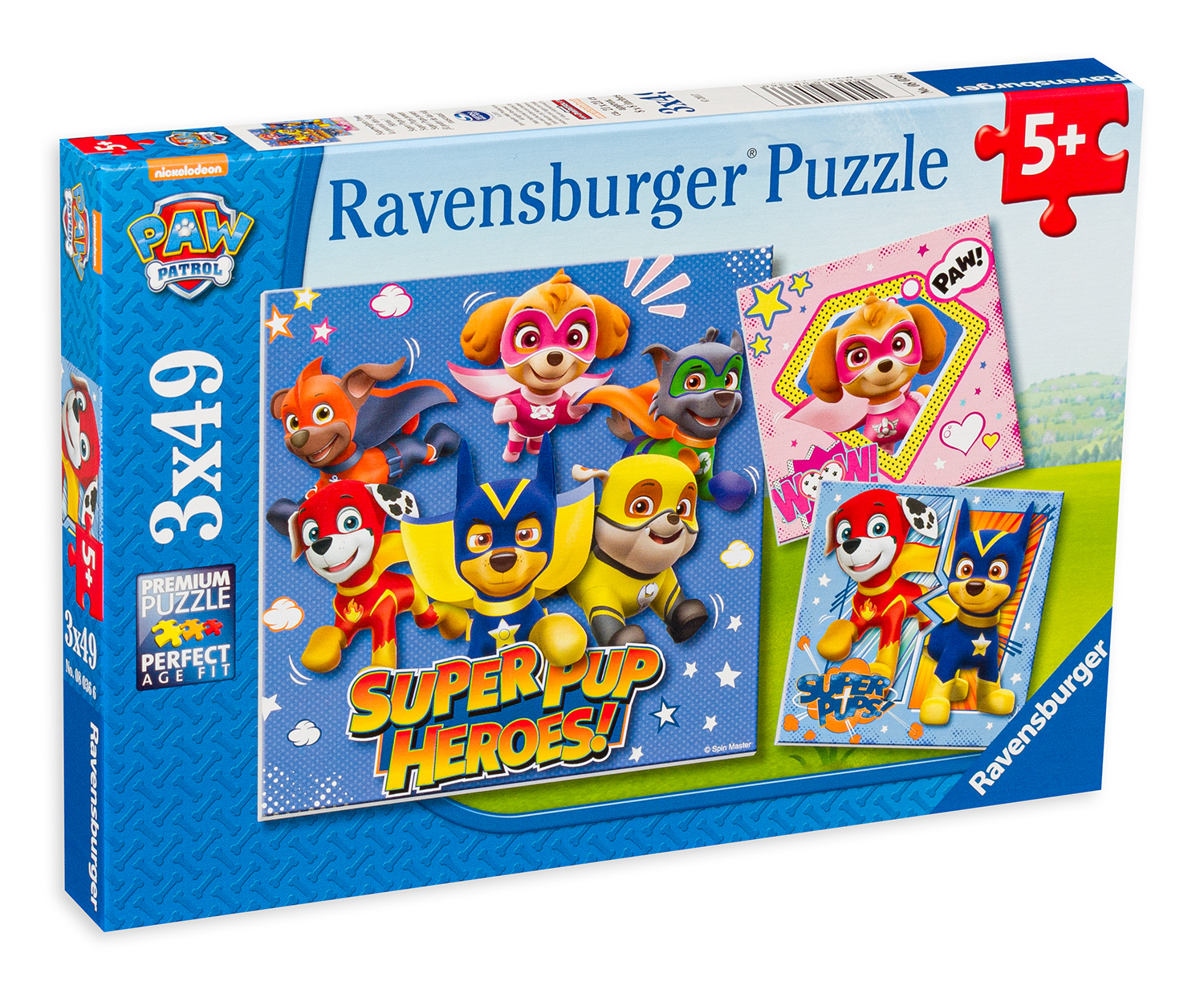 Puzzle Ravensburger din 3 x 49 de piese - Patrula catelusilor