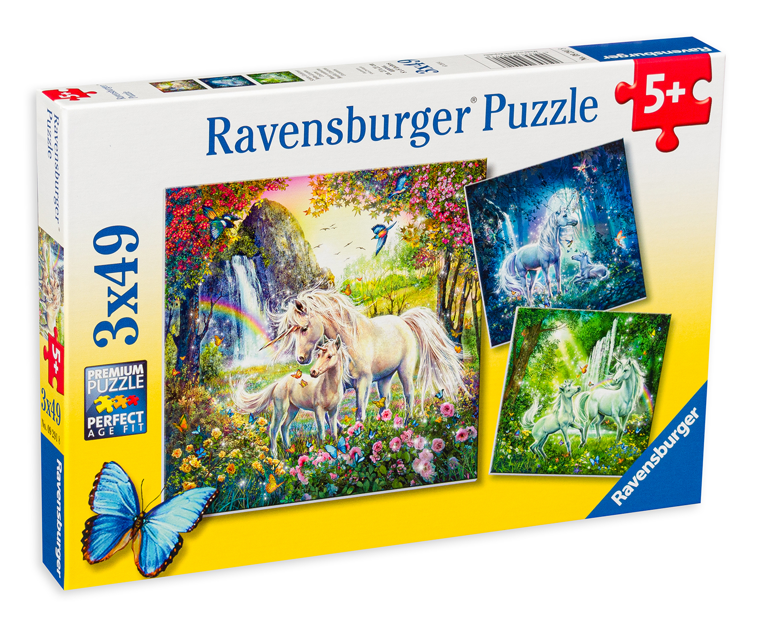 Puzzle Ravensburger din 3 x 49 de piese - Unicorni magici