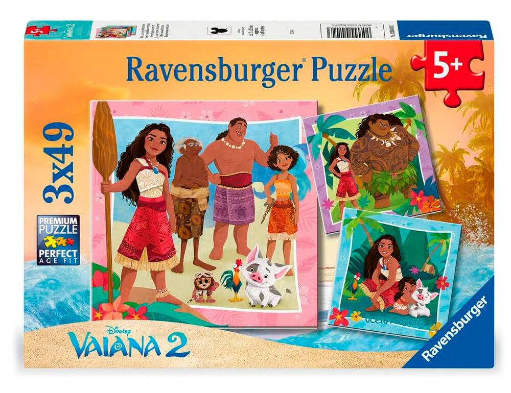 Puzzle Ravensburger din 3 x 49 piese - Moana 2: În noi aventuri