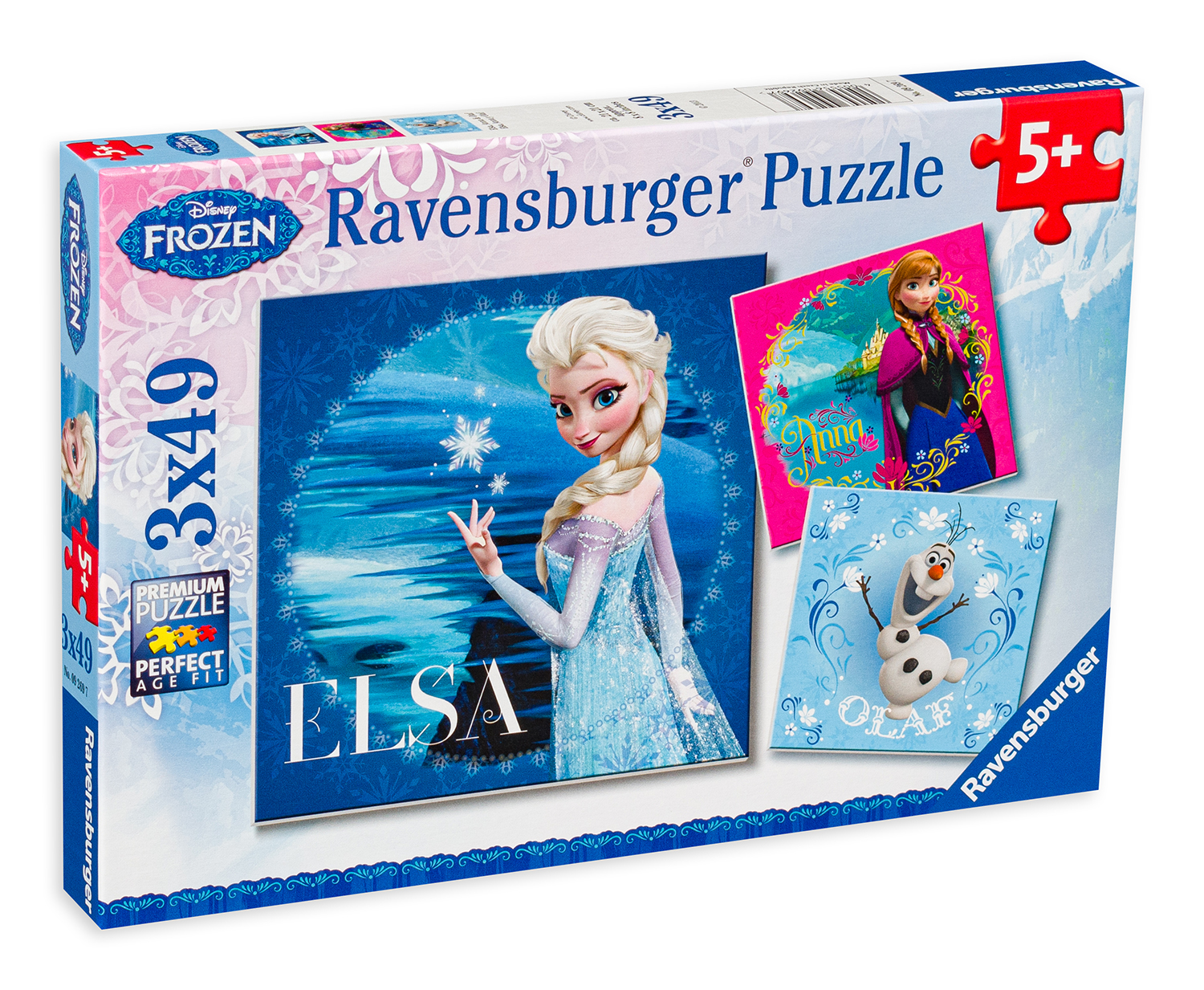Puzzle Ravensburger din 3 x 49 de piese - Regatul de gheata