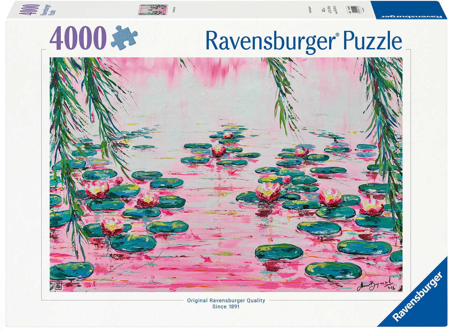Puzzle Ravensburger din  4000 piese - Nuferi roz