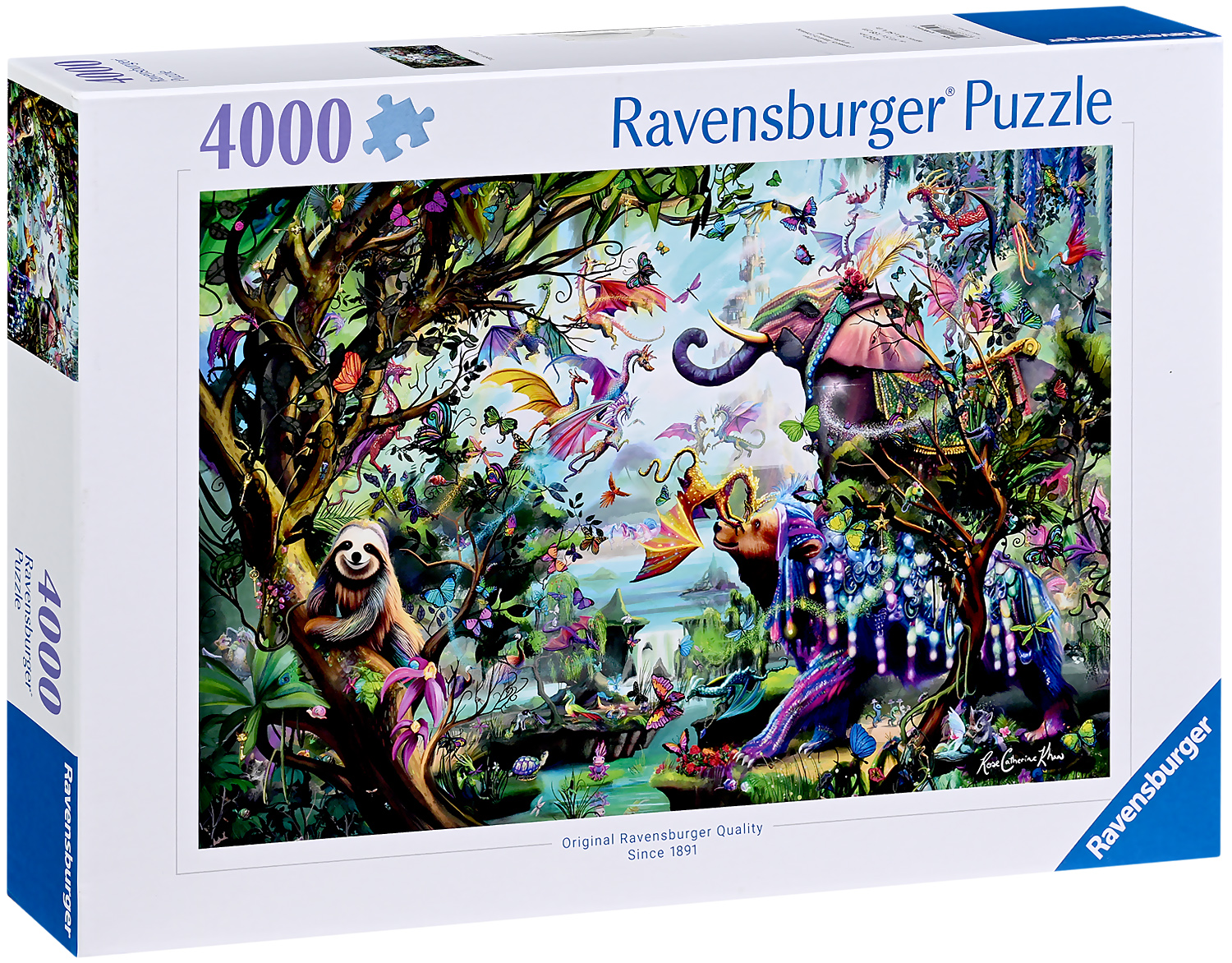 Puzzle Ravensburger din 4000 piese - Dragoni tropicali