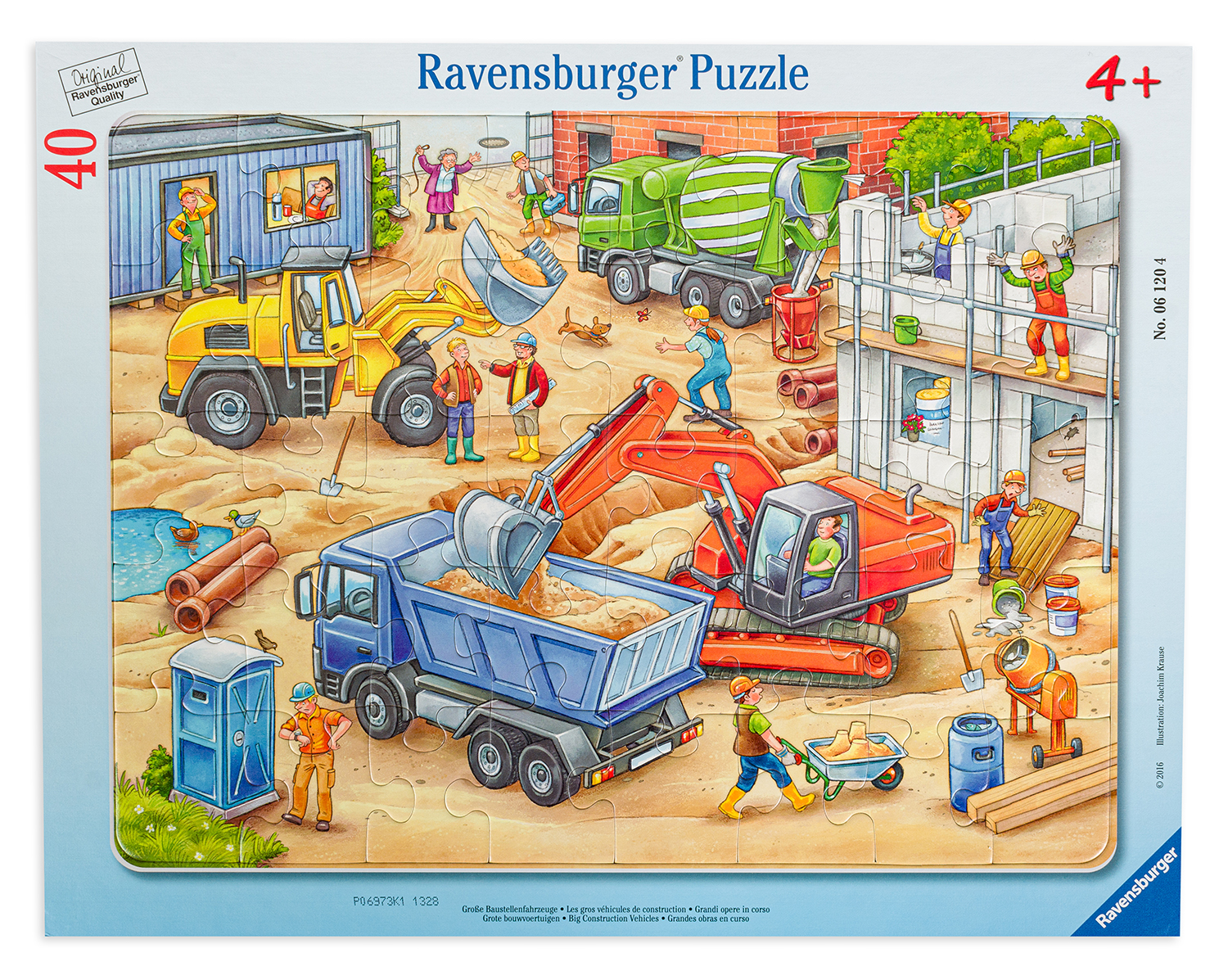 Puzzle Ravensburger din 40 de piese - Large Construction Vehicles