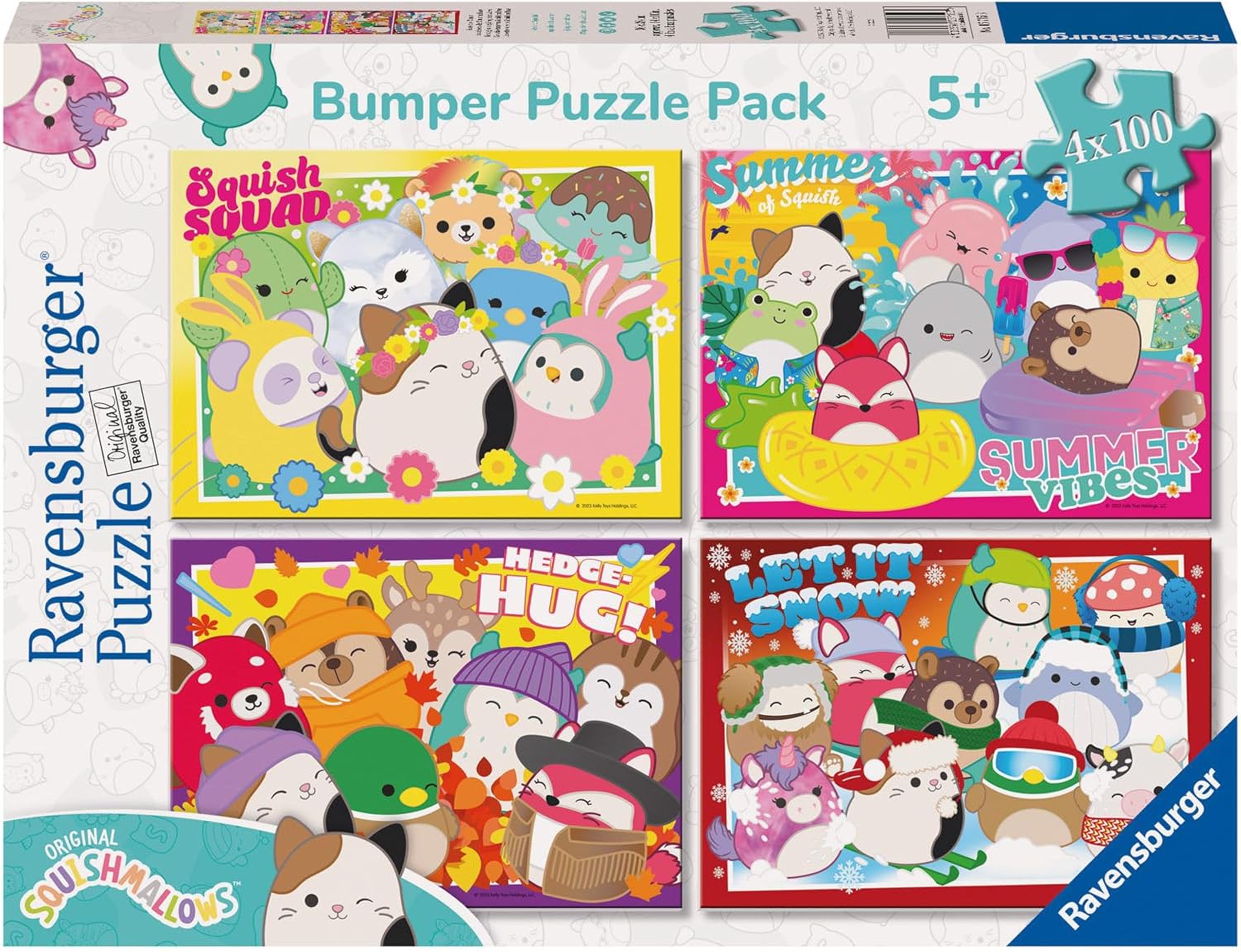 Puzzle Ravensburger din 4 x 100 piese - Squishmallows