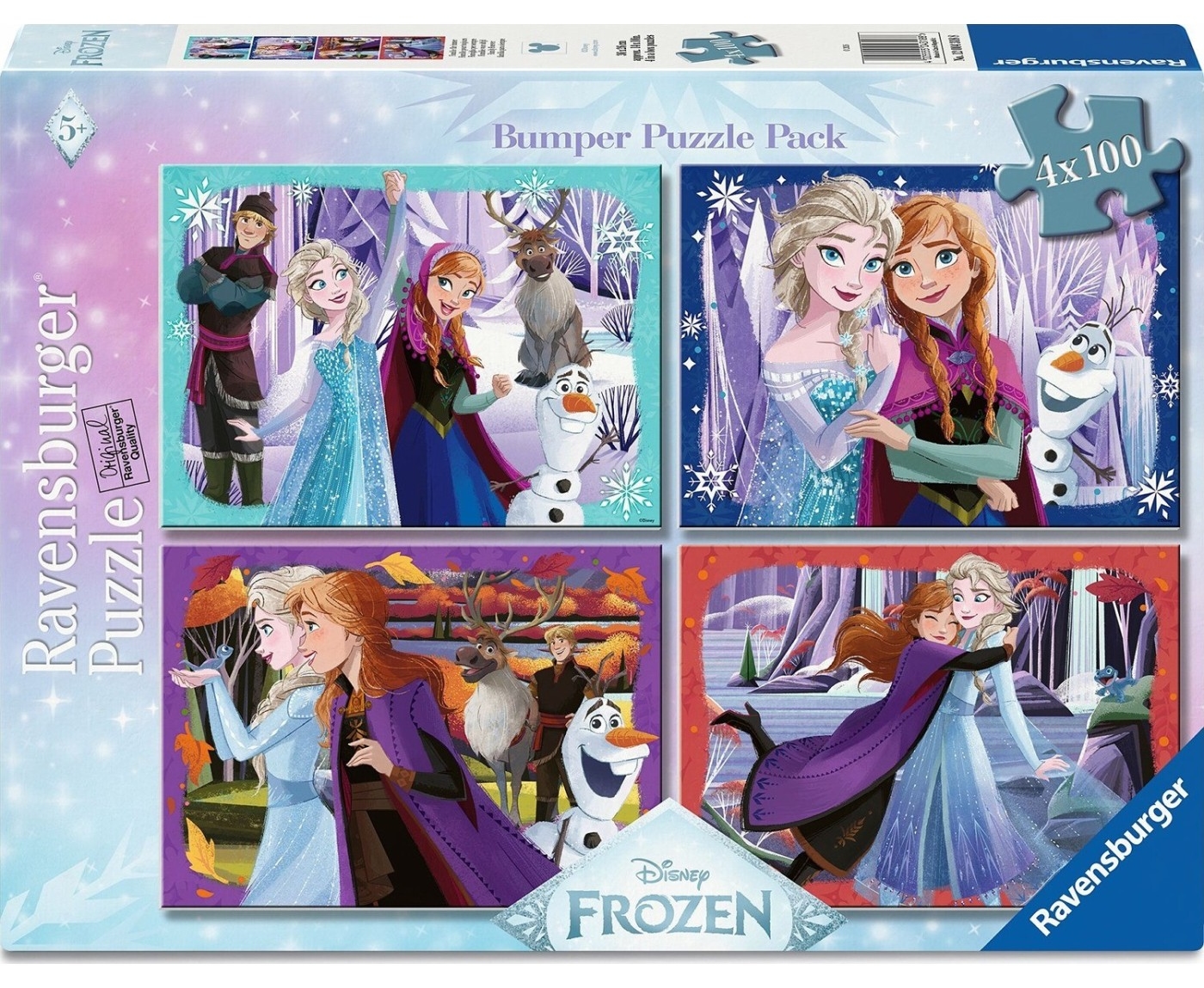 Puzzle Ravensburger din 4 x 100 piese - Regatul Înghețat