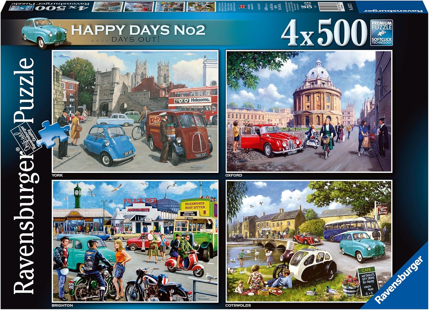 Puzzle Ravensburger din 4 x 500 piese - Zile fericite