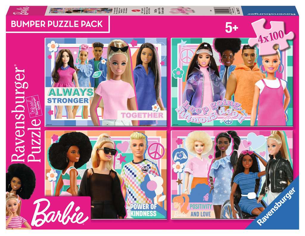 Puzzle Ravensburger din 4 х 100 de piese - Barbie