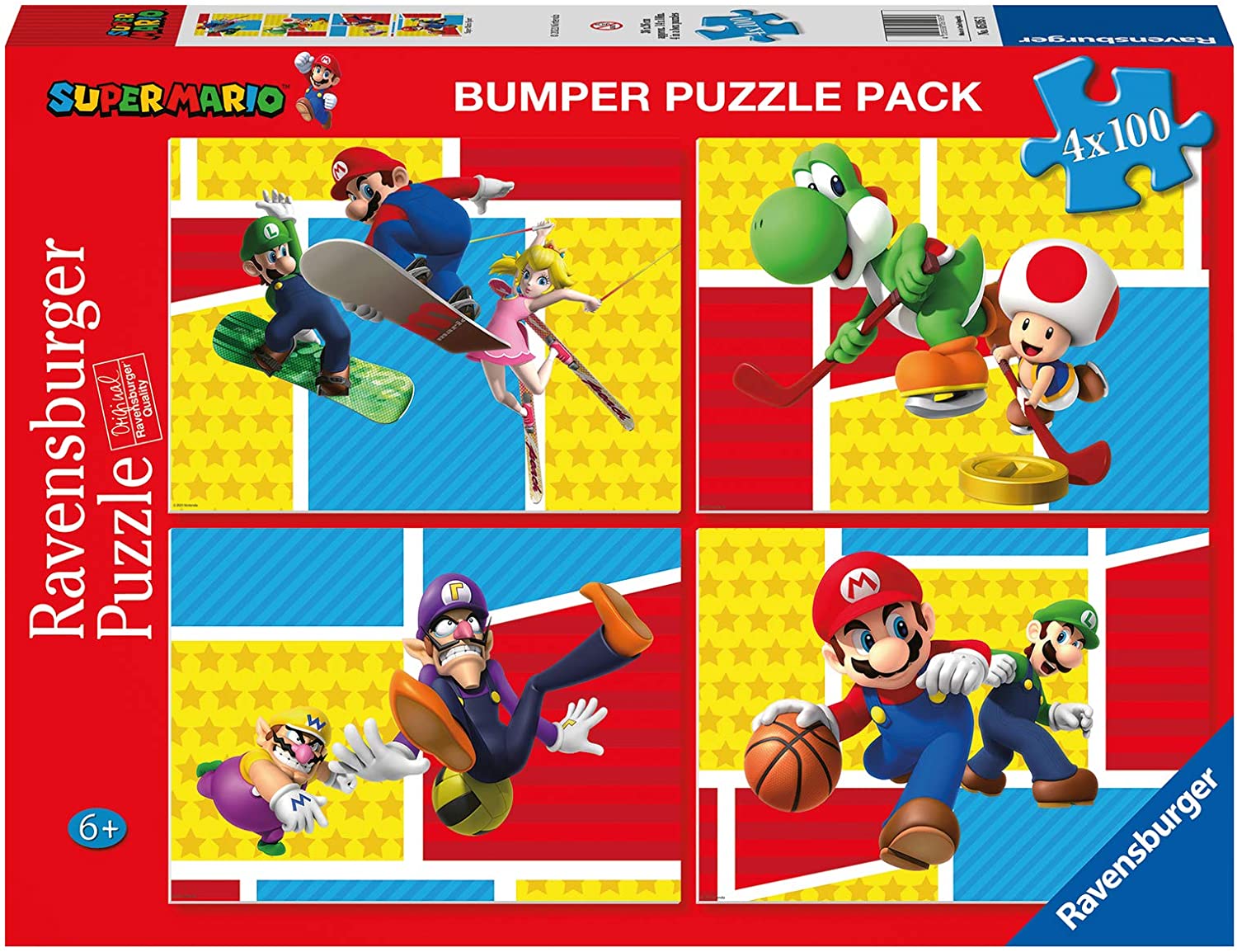 Puzzle Ravensburger din 4 х 100 de piese - Super Mario