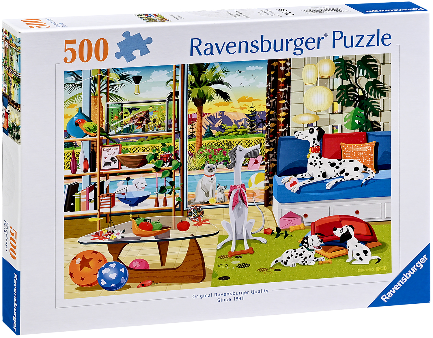 Puzzle Ravensburger din 500 de piese - Animalele de companie din Palm Springs
