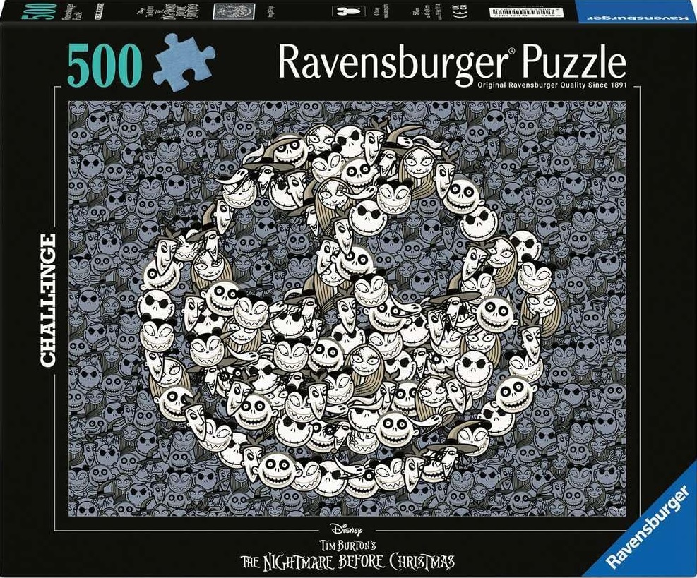 Puzzle Ravensburger din 500 piese - Coșmarul dinaintea Crăciunului