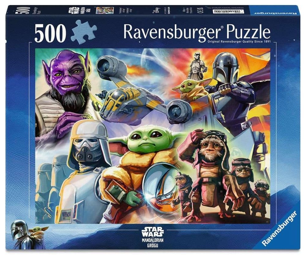 Puzzle Ravensburger din 500 piese - Mandalorianul și Grogu