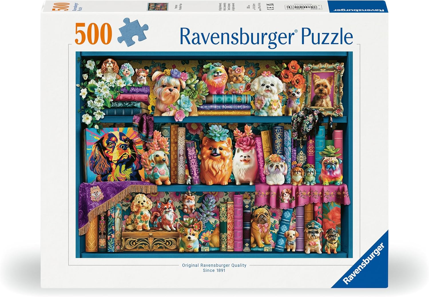Puzzle Ravensburger din  500 piese - Cățeluși prețioși de porțelan