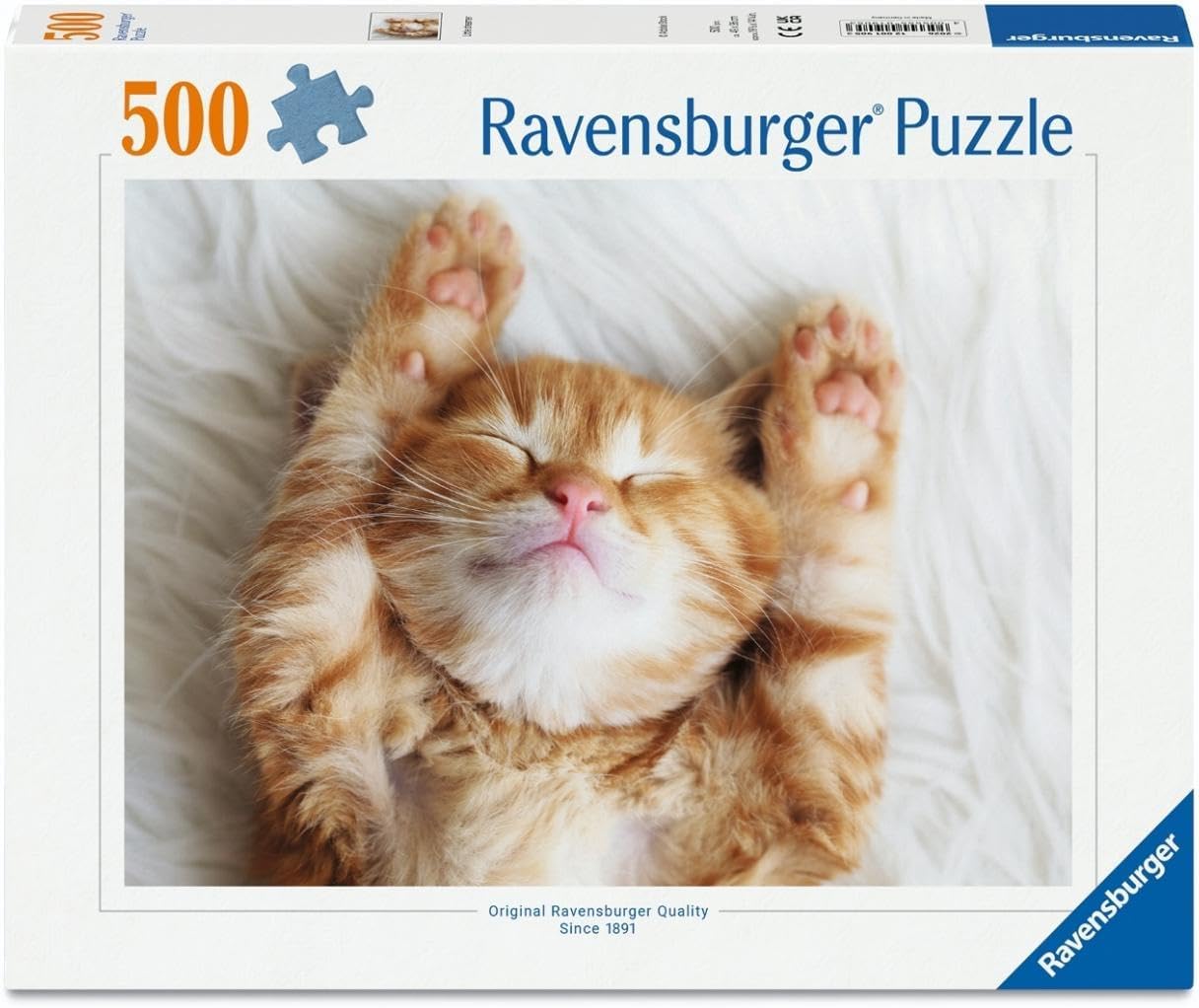 Puzzle Ravensburger din 500 piese -Pisicuță adormită