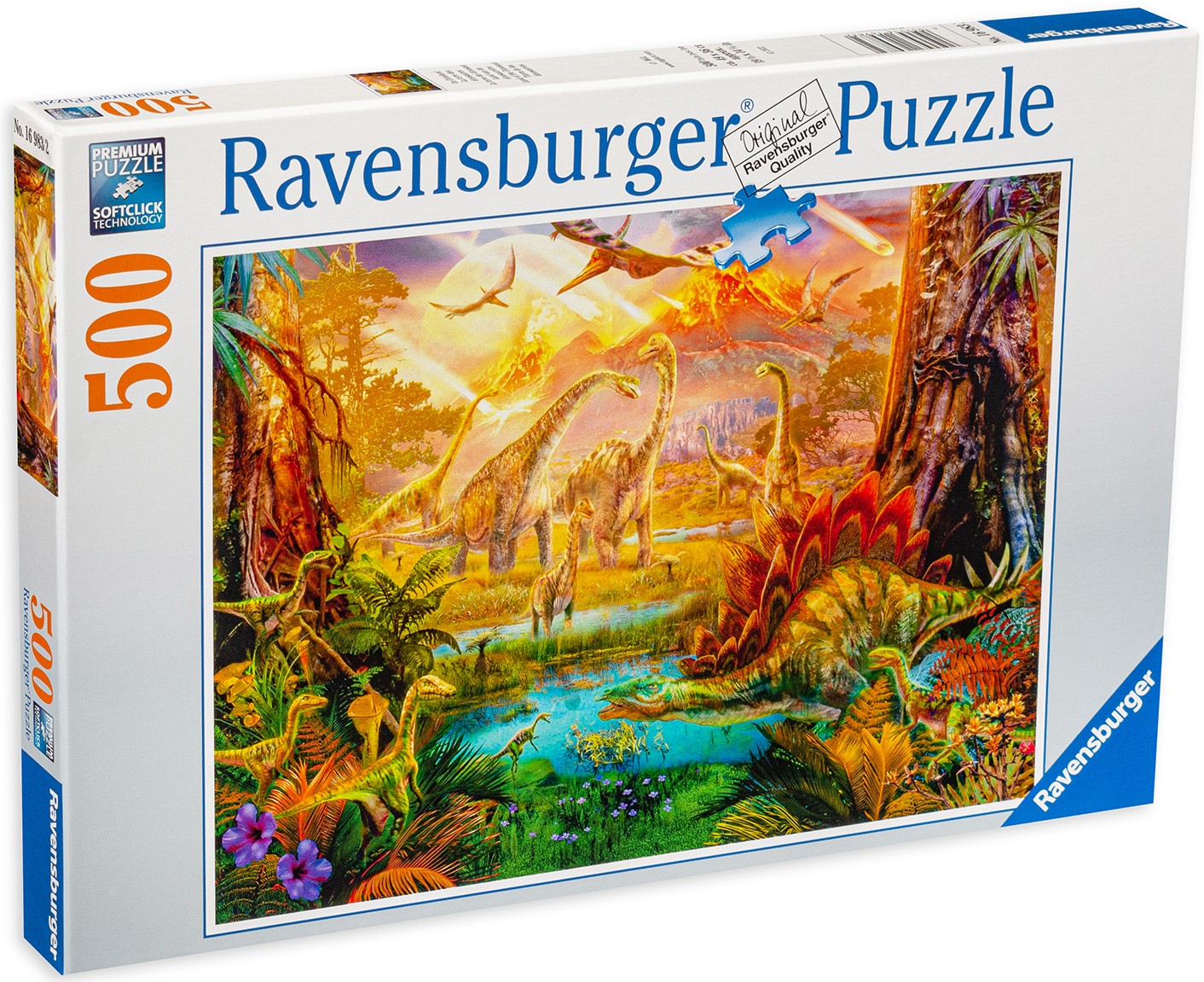 Puzzle Ravensburger din 500 de piese - Lumea dinozaurilor