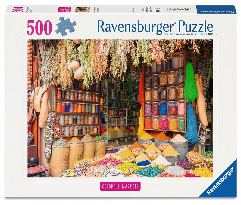 Puzzle Ravensburger din 500 piese - Condimente și ierburi colorate din Maroc