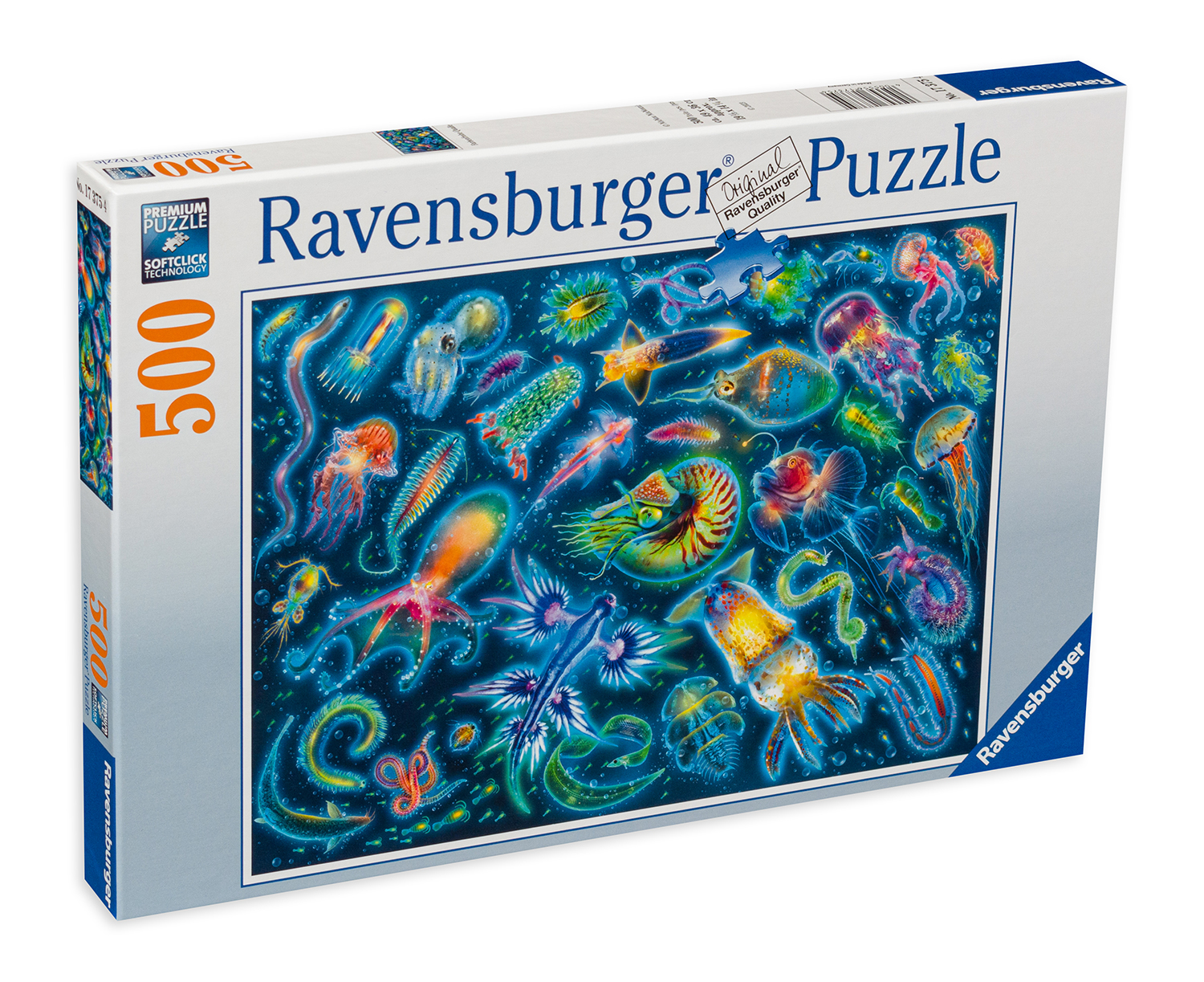 Puzzle Ravensburger din 500 de piese - Specii subacvatice colorate