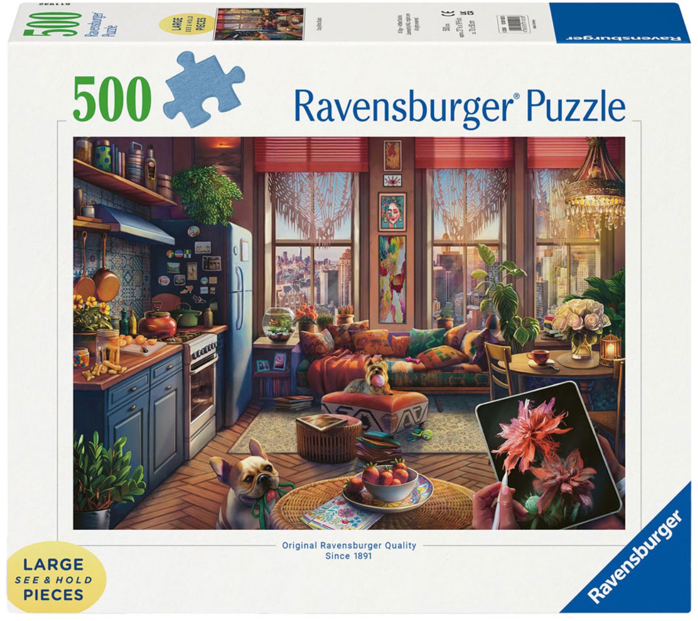 Puzzle Ravensburger din 500 XXL piese - Studio Boho Confortabil