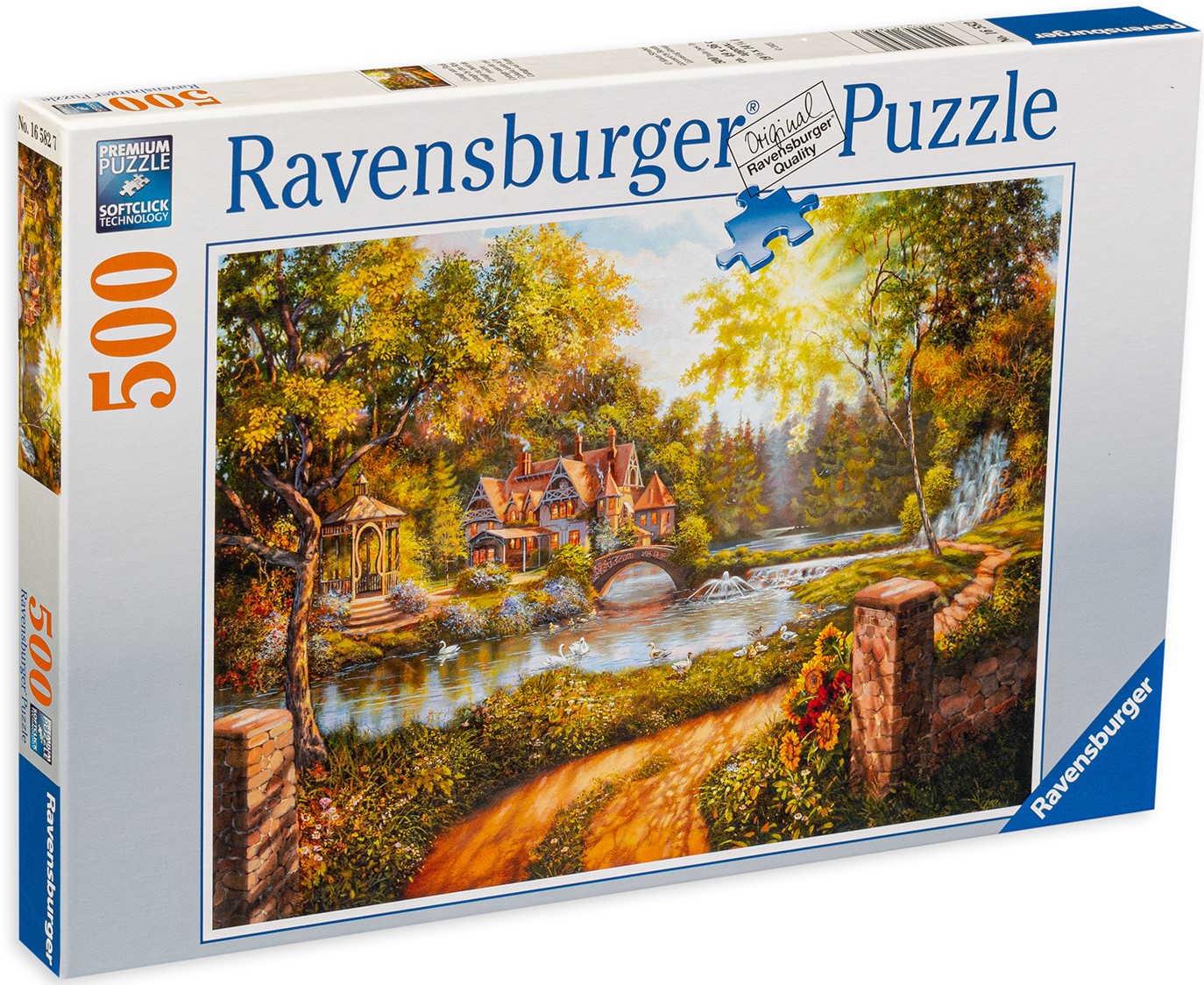 Puzzle Ravensburger din 500 de piese - Vila pe malul raului