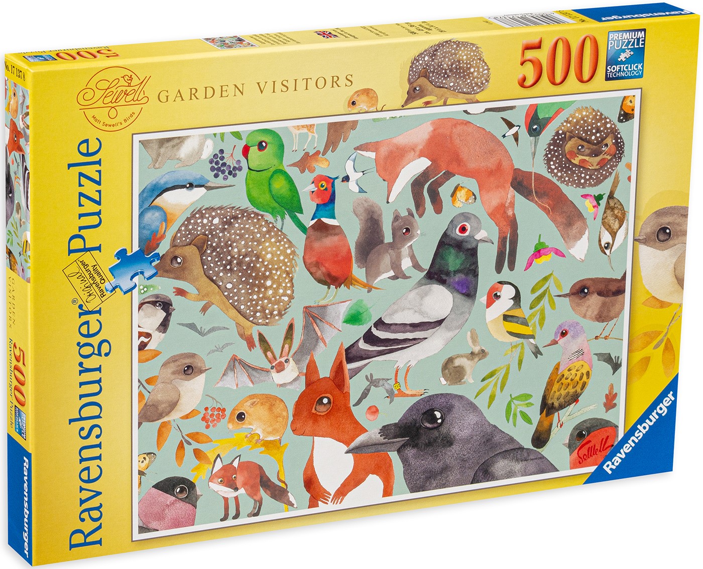 Puzzle Ravensburger din 500 de piese - Animale in gradina