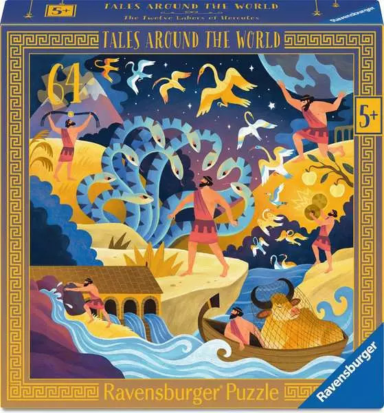 Puzzle Ravensburger din 64 piese - Cele douăsprezece munci ale lui Hercule
