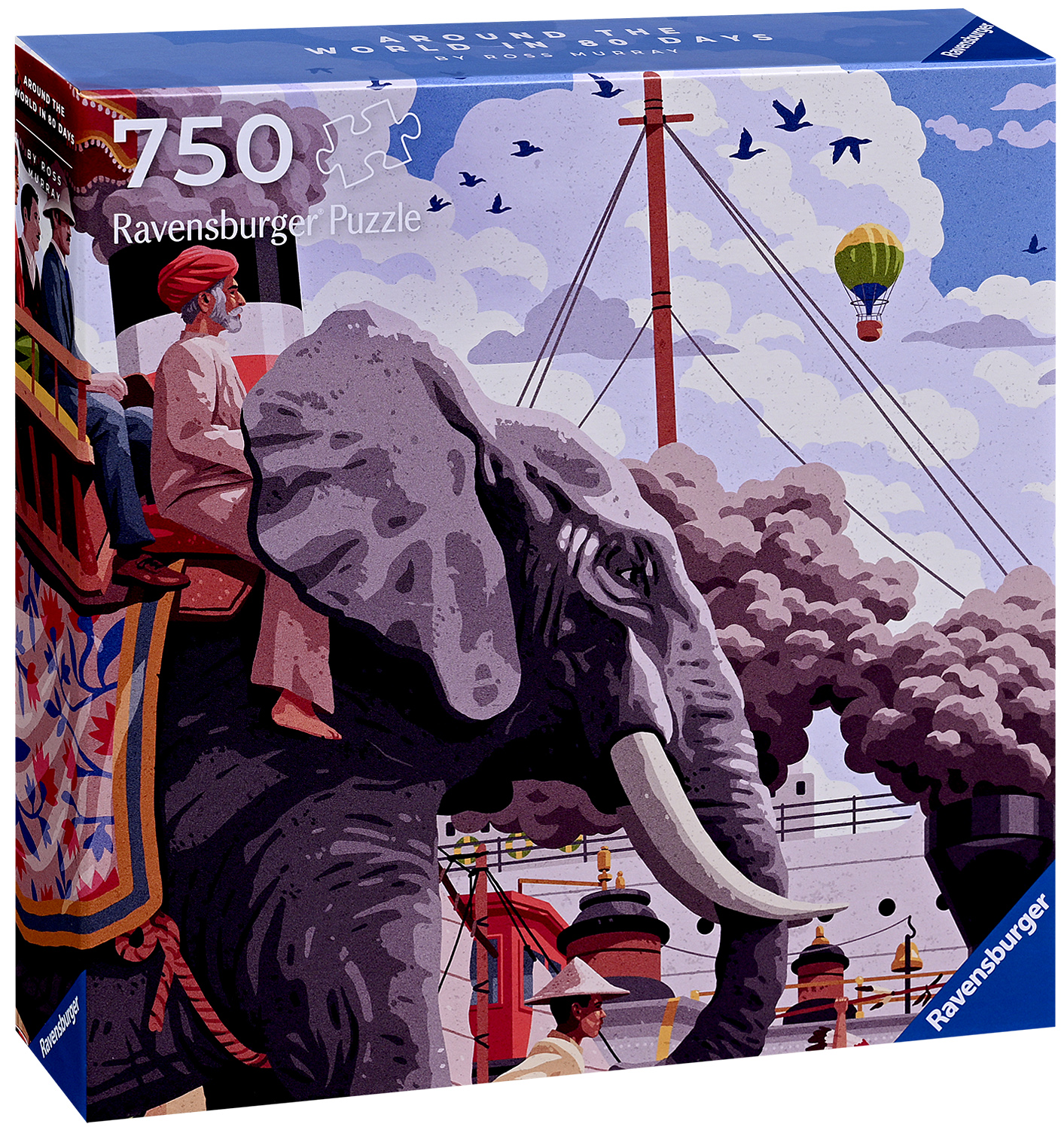 Puzzle Ravensburger din 750 piese - În jurul lumii în 80 de zile