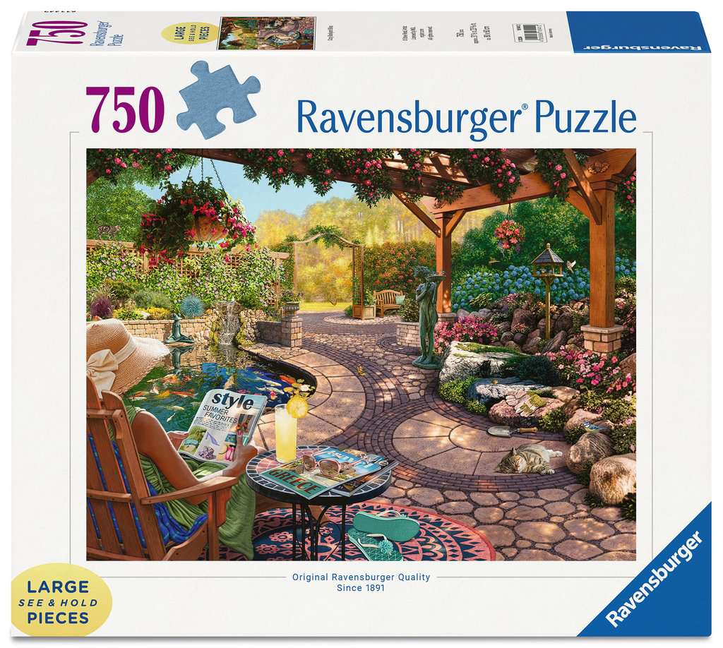 Puzzle Ravensburger din 750 XXL piese - Fericire confortabilă în curte