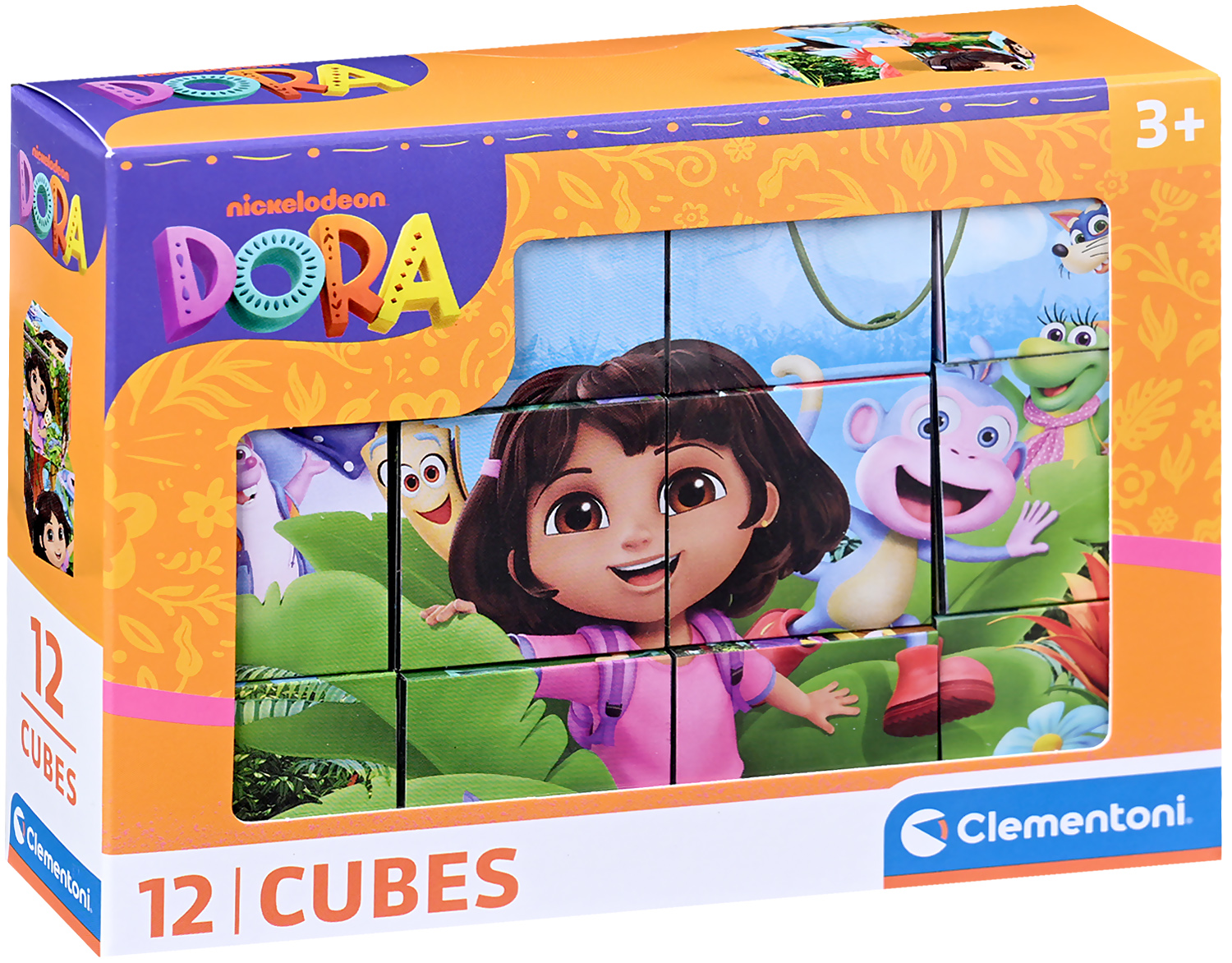 Puzzle cu cuburi Clementoni din 12 piese - Dora Exploratoarea