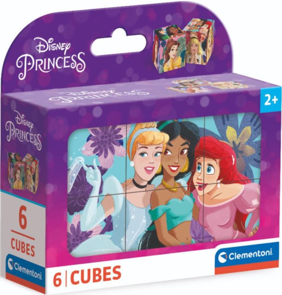 Puzzle cu cuburi Clementoni din 6 piese - Prințese Disney
