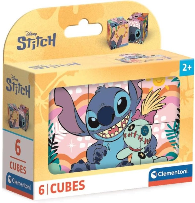 Puzzle cu cuburi Clementoni de 6 piese - Stitch