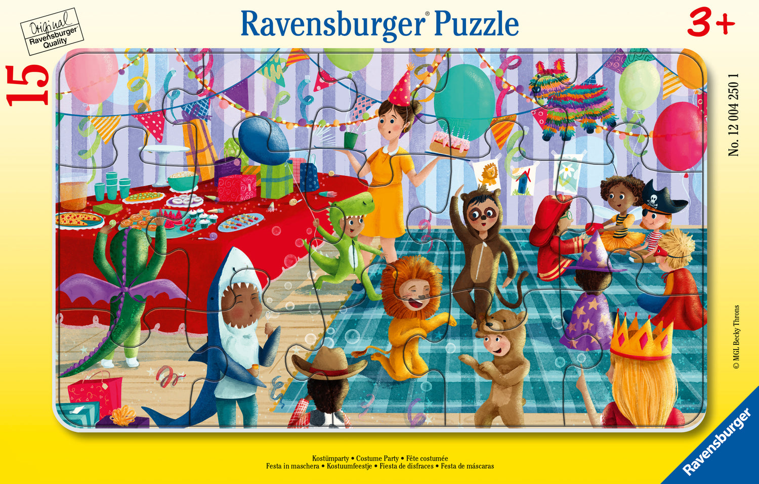 Puzzle în ramă Ravensburger din 15 piese - Petrecere costumată