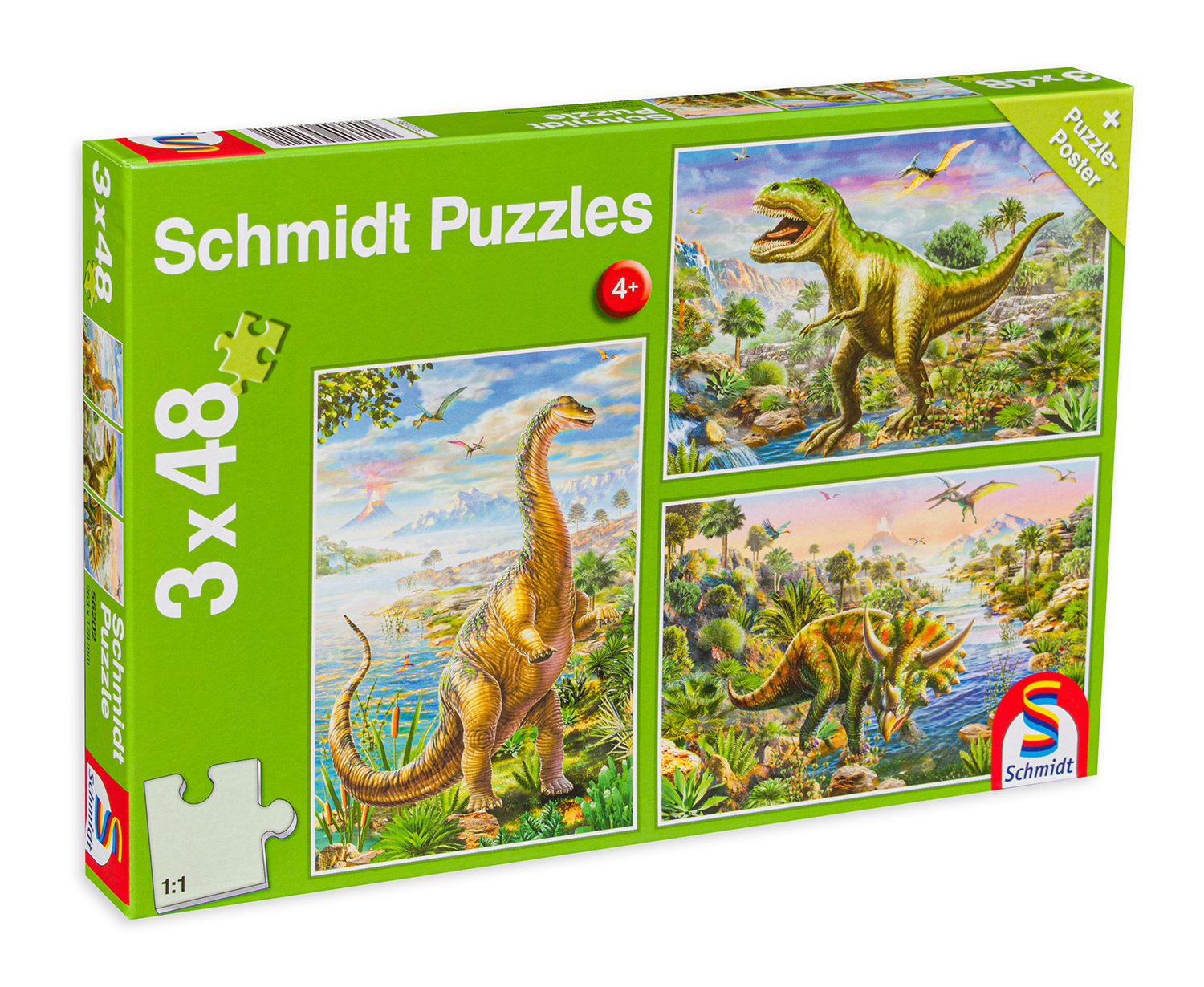 Puzzle Schmidt 3 in 1 - Dinozauri