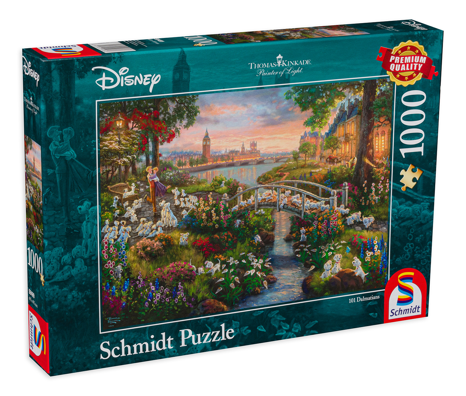 Puzzle Schmidt din 1000 de piese - Thomas Kinkade, 101 Dalmatians