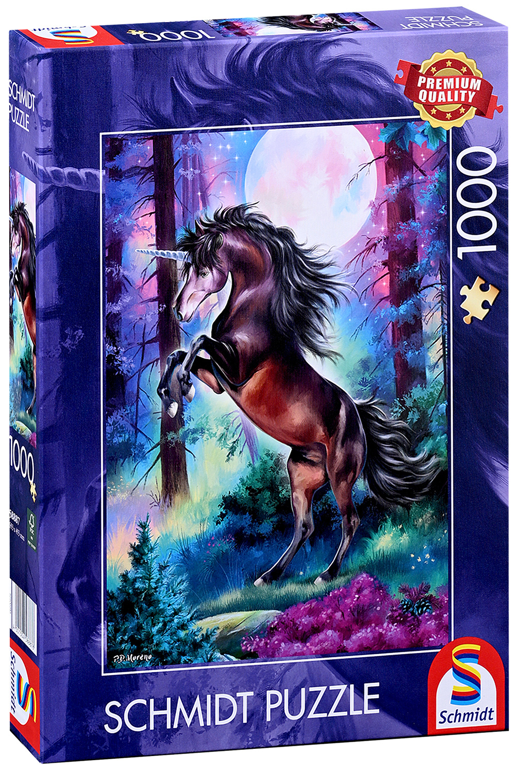 Puzzle Schmidt din 1000 piese - Unicorn pe lună plină