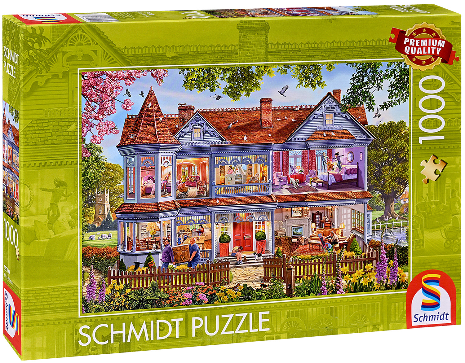 Puzzle Schmidt din 1000 de piese - Casă în timpul primăverii