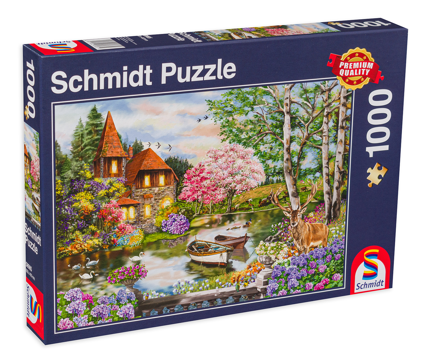 Puzzle Schmidt din 1000 de piese - Casa de langa lac