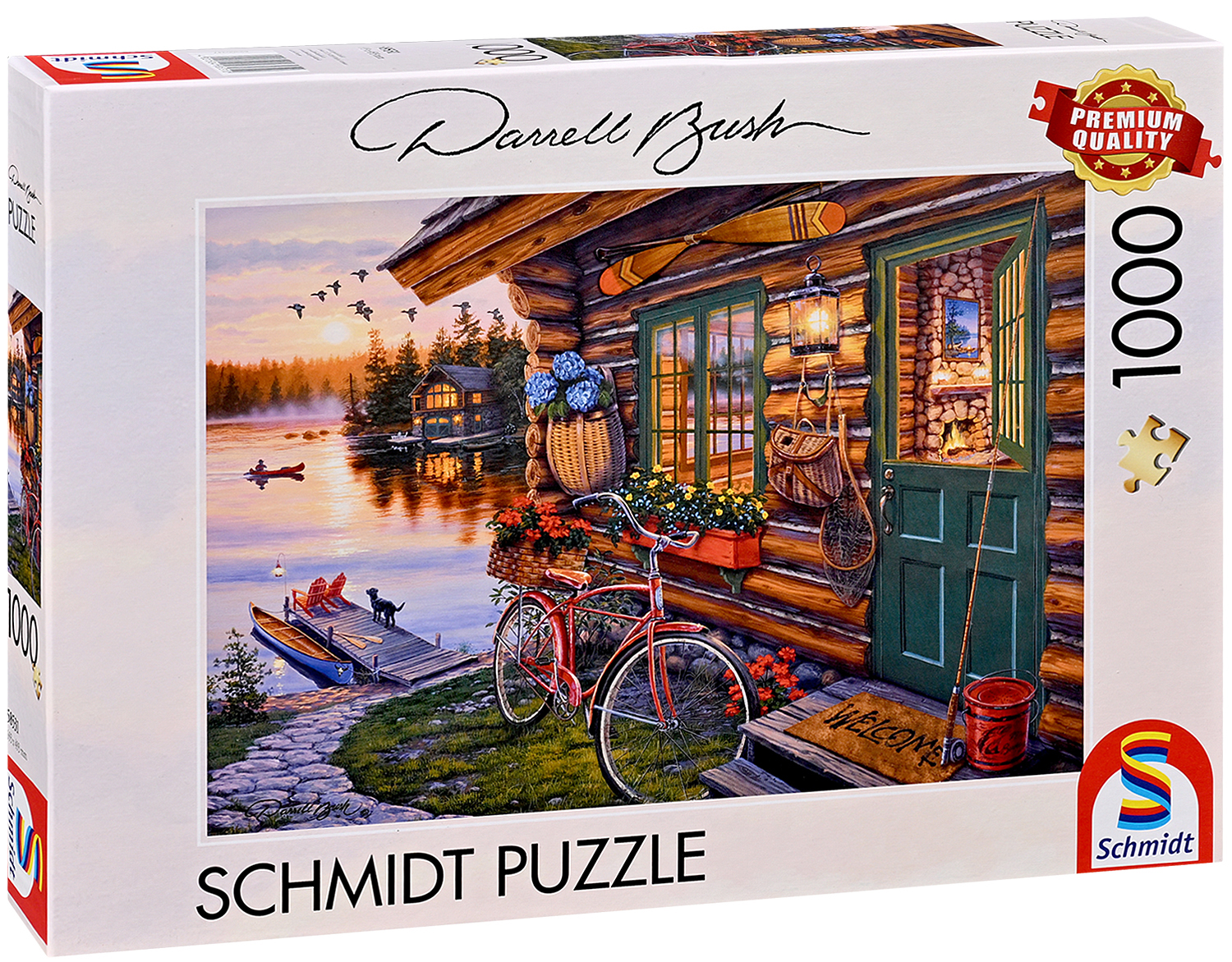 Puzzle Schmidt din 1000 de piese - Cabana de pe malul lacului