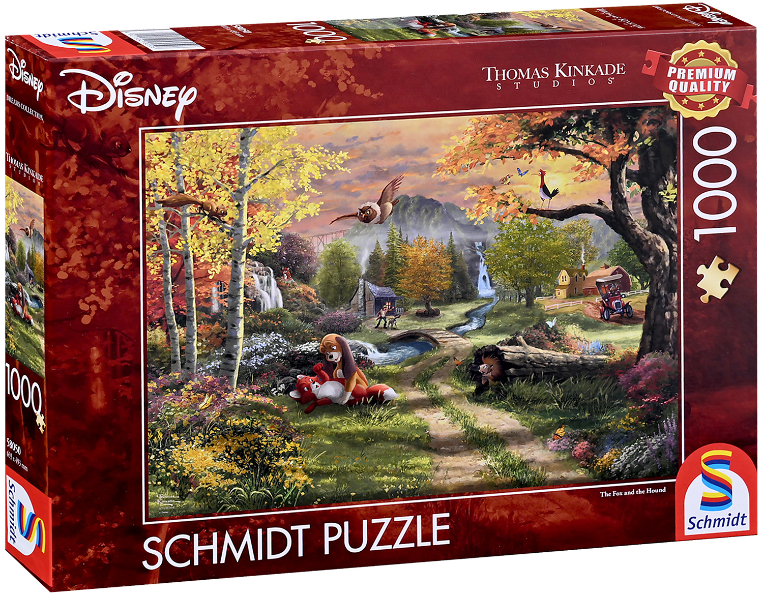 Puzzle Schmidt din 1000 piese - Vulpea și câinele