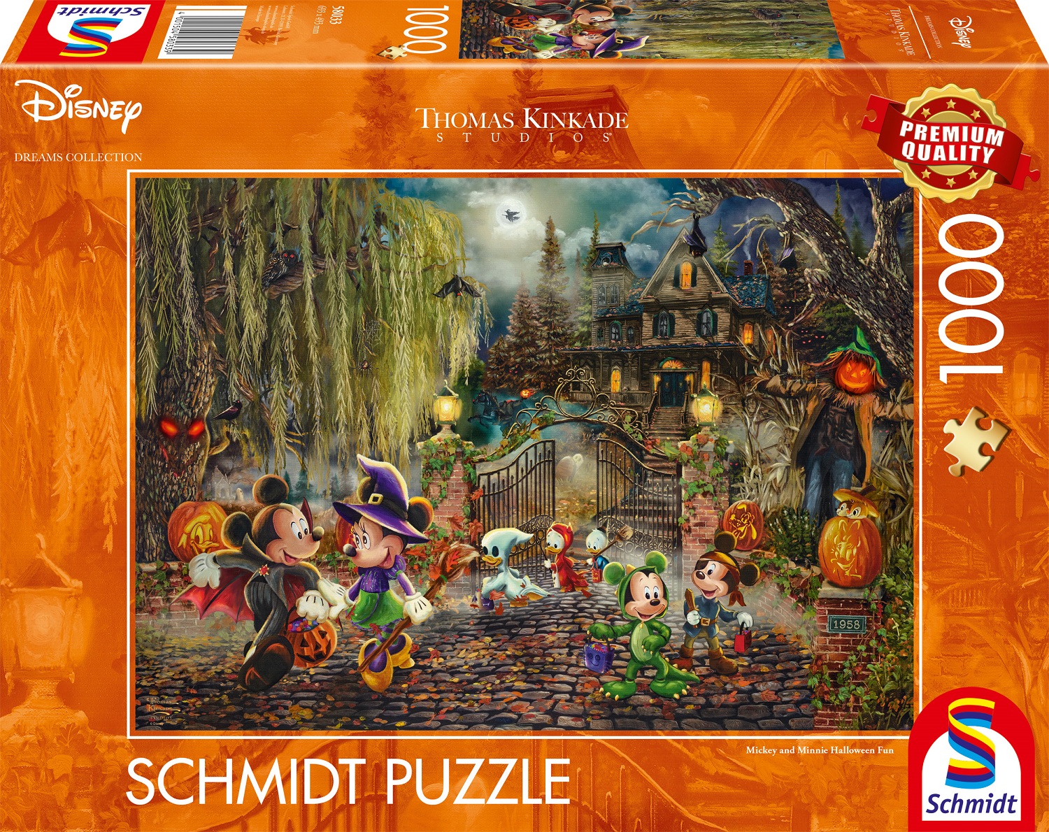 Puzzle Schmidt din 1000 piese - Mickey și Minnie: distracție de Halloween