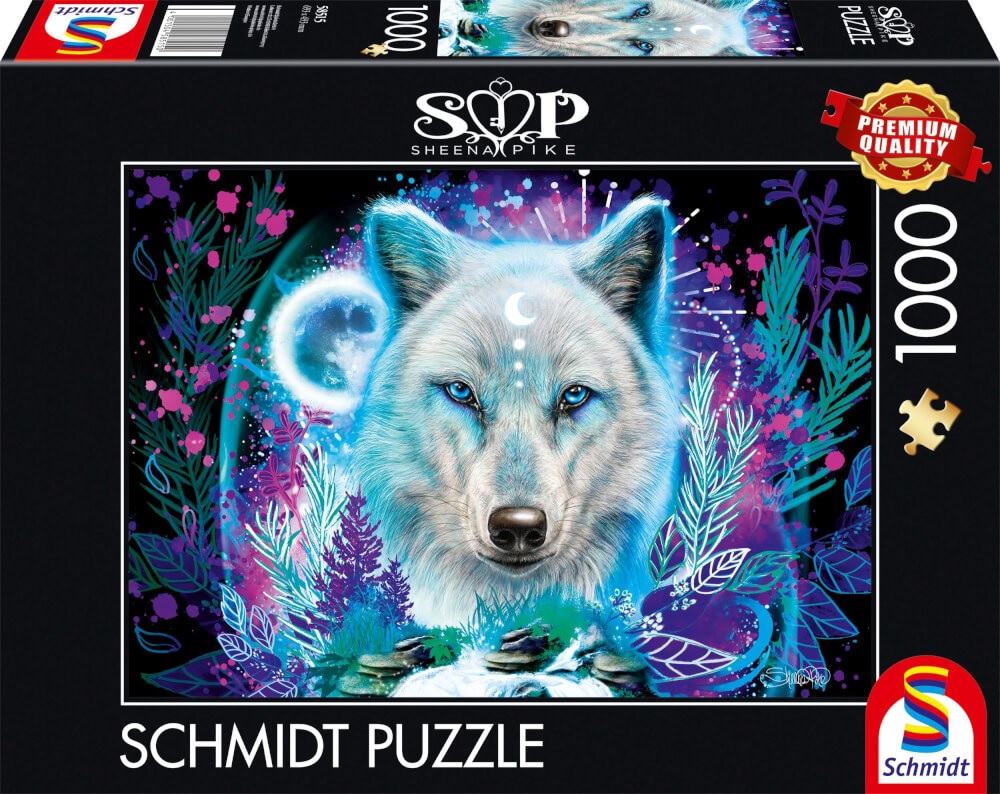 Puzzle Schmidt din 1000 de piese - Lup arctic neon