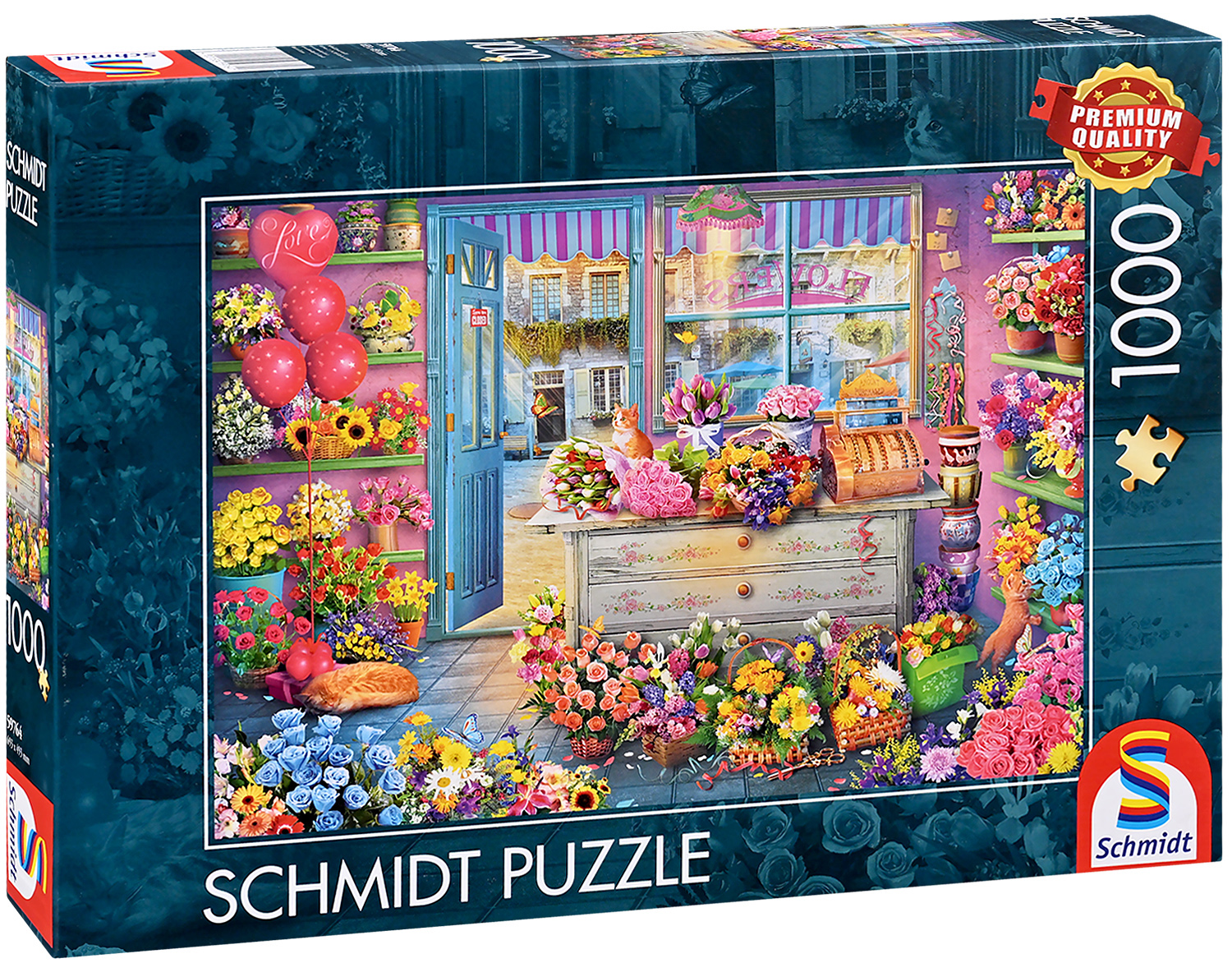 Puzzle Schmidt din 1000 de piese - Magazin de flori colorat