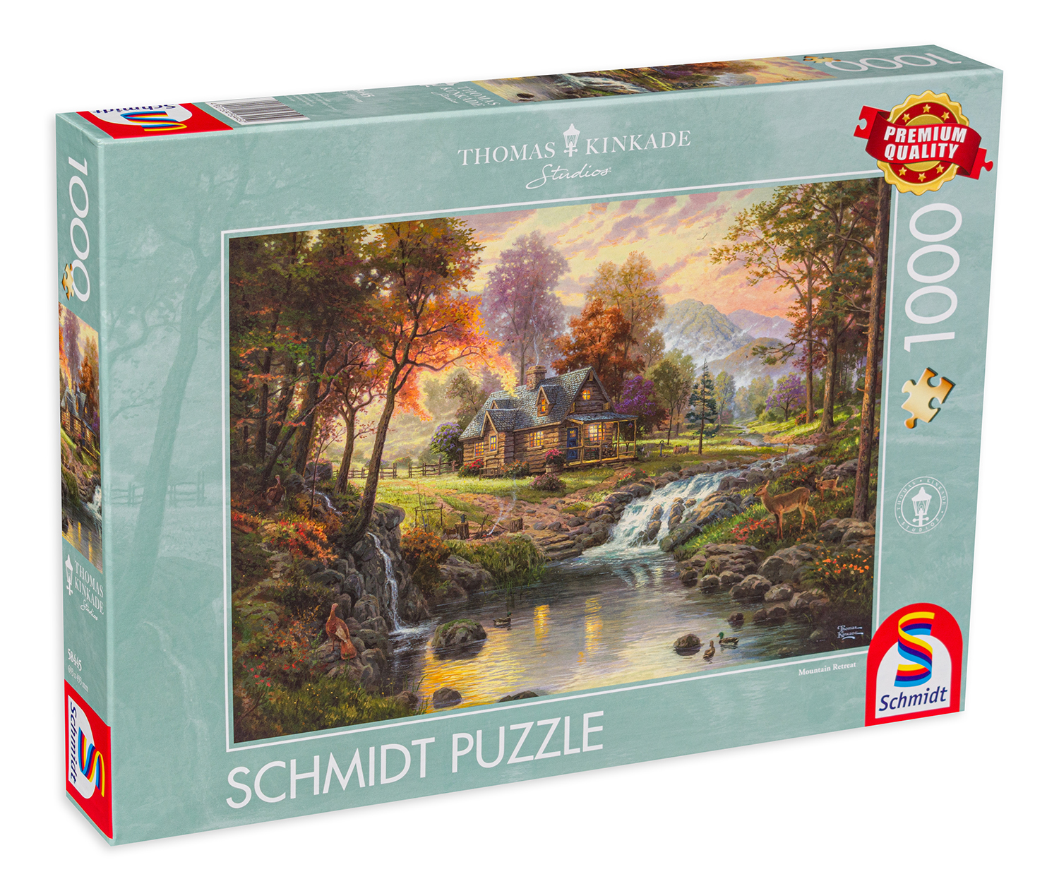 Puzzle Schmidt din 1000 de piese - Linistea muntelui, Thomas Kincaid
