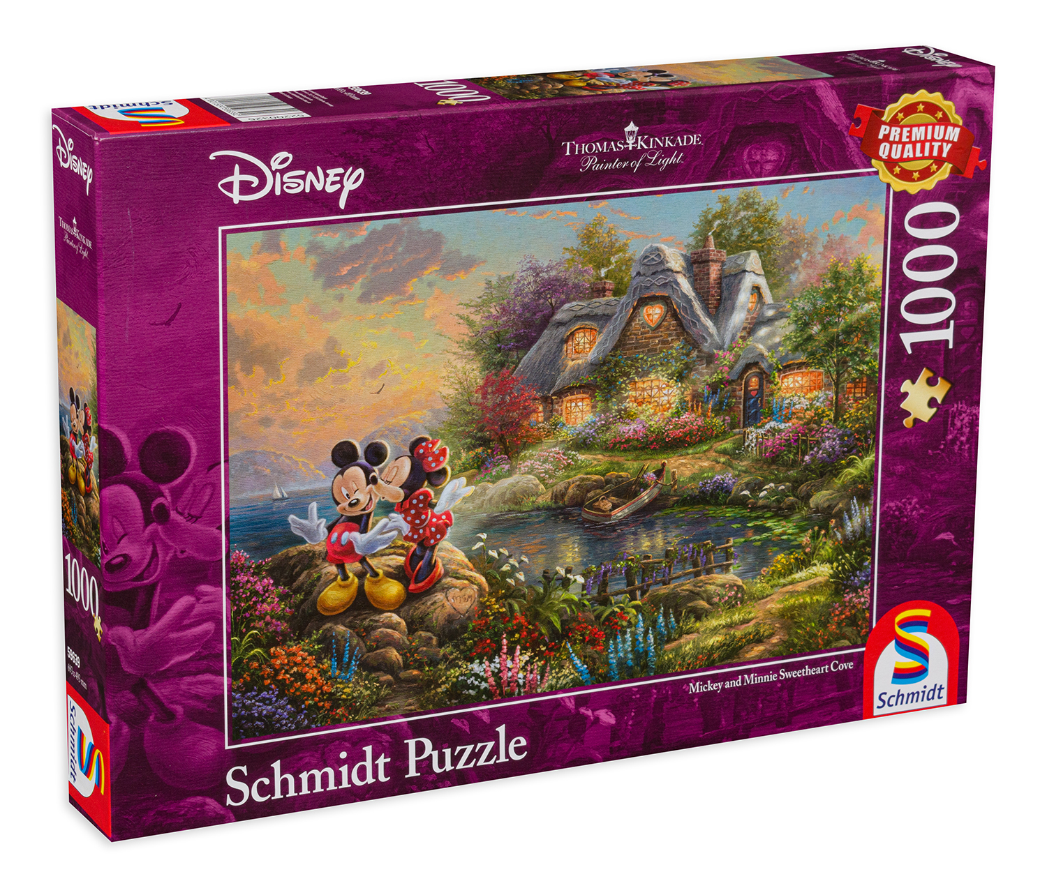 Puzzle Schmidt din 1000 de piese - Thomas Kinkade Sweethearts Mickey & Minnie