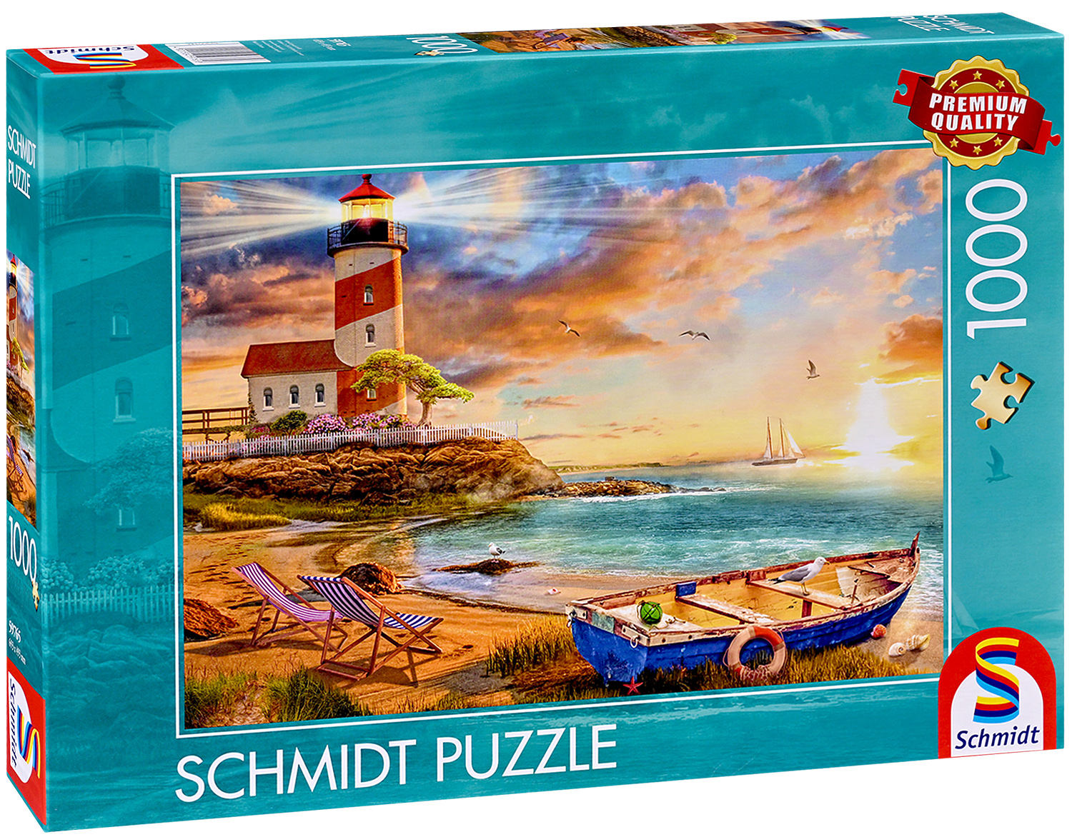 Puzzle Schmidt din 1000 de piese - Apus de soare în golful farului