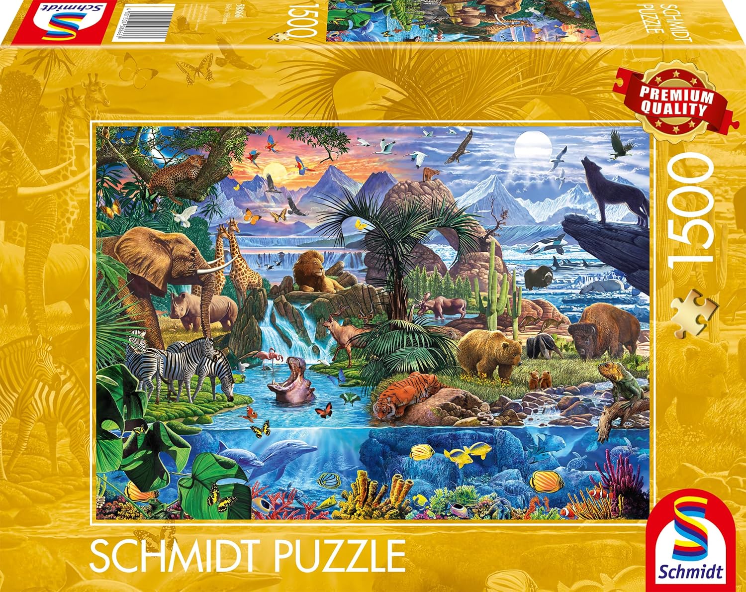 Puzzle Schmidt din 1500 piese - Panorama faunei sălbatice