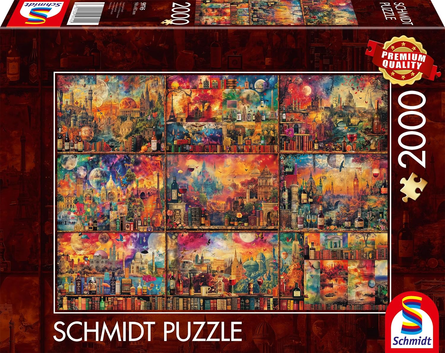 Puzzle Schmidt din 2000 piese - Excursii cu cărți și vin