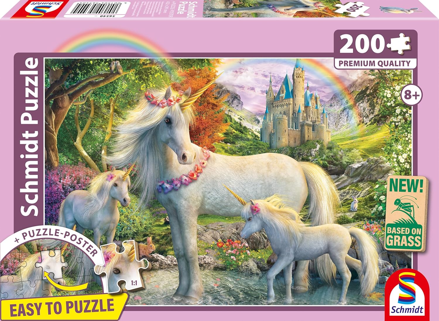 Puzzle Schmidt din 200 piese - Unicorn cu doi mânji