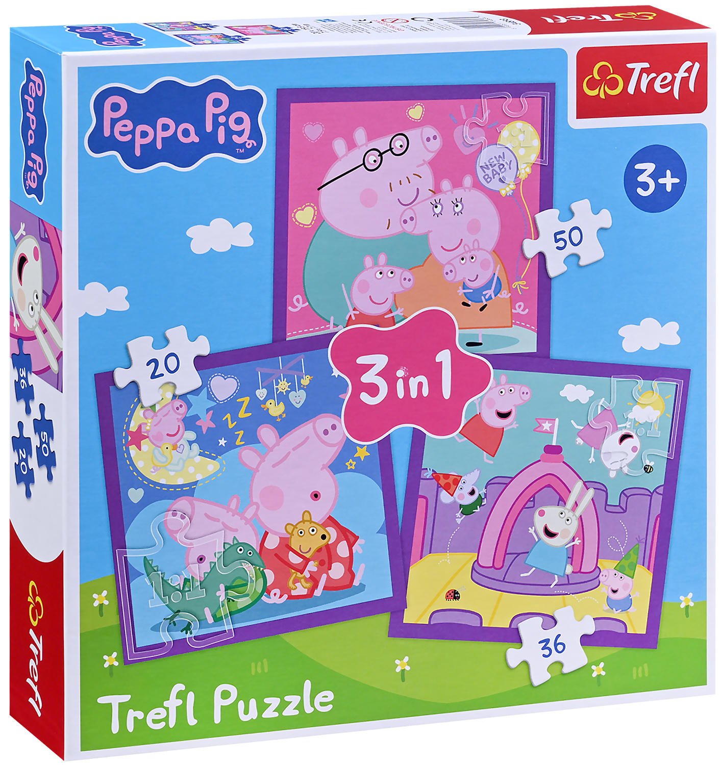 Puzzle Trefl 3 în 1 - Obiceiurile Peppei Pig