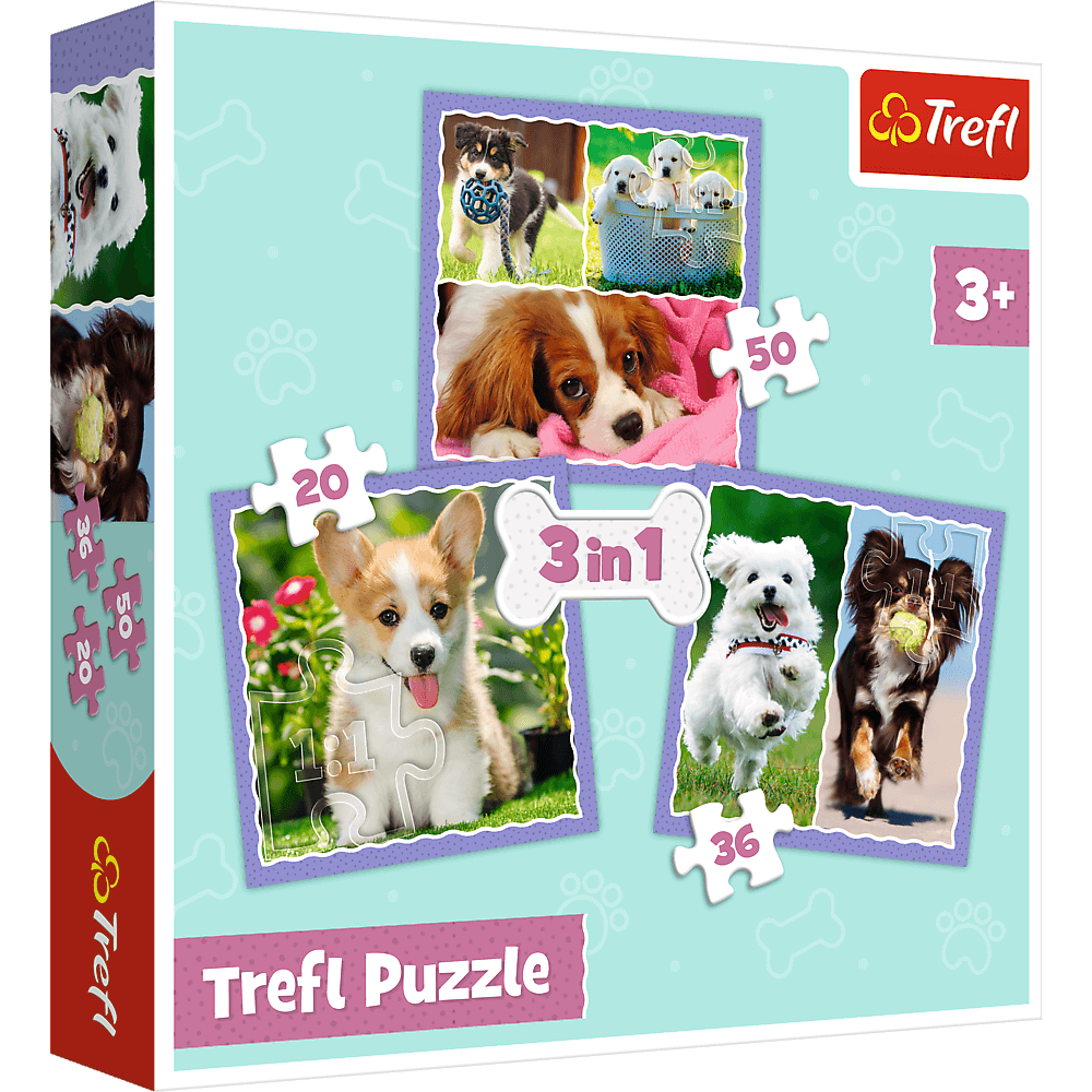 Puzzle Trefl 3 in 1 - Catelusi minunati