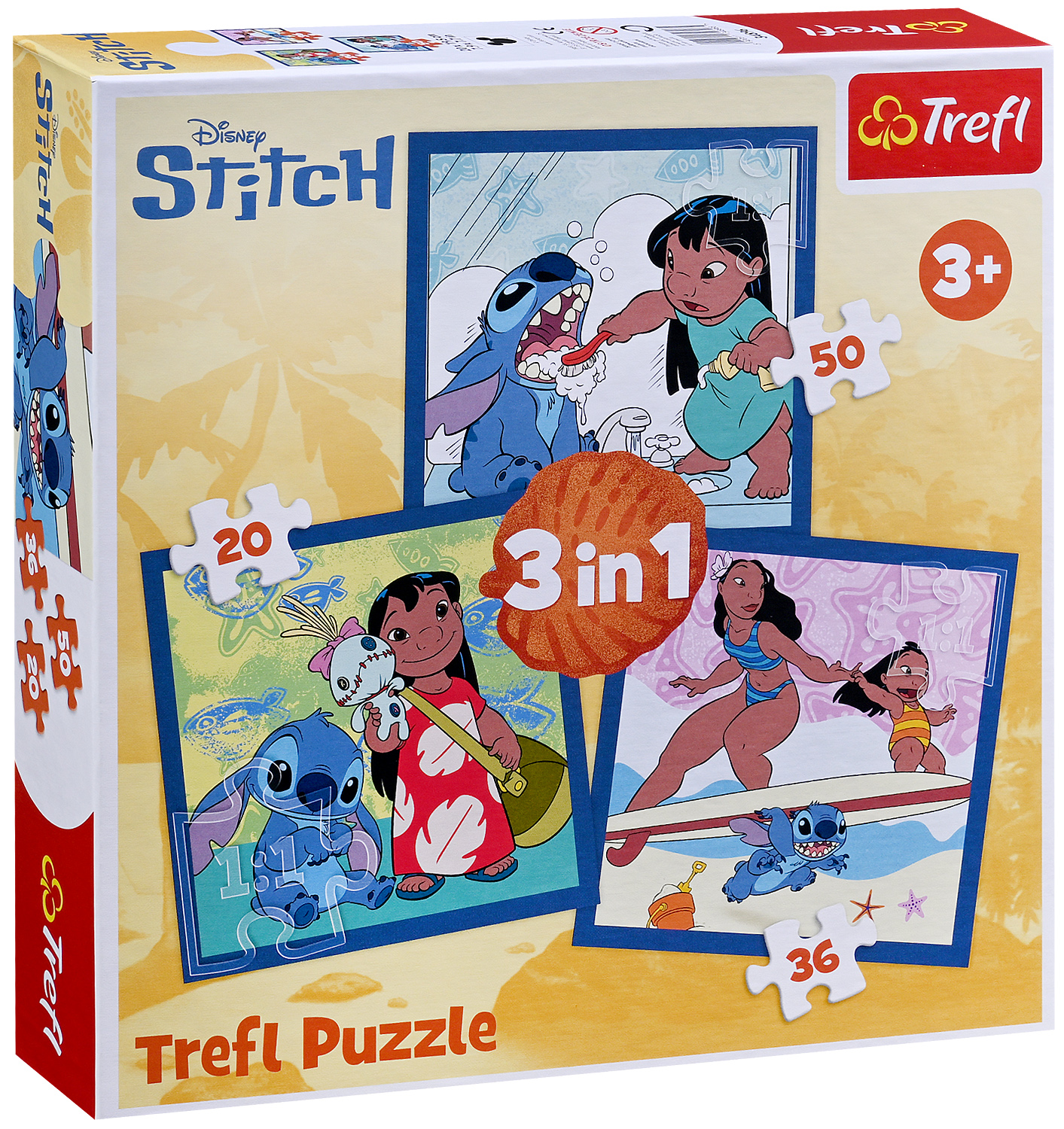 Puzzle Trefl 3 în 1 - Timp cu Stitch