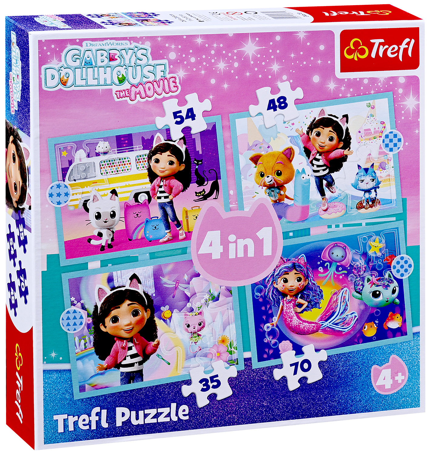 Puzzle Trefl 4 în 1 - Marea aventură a lui Gabi